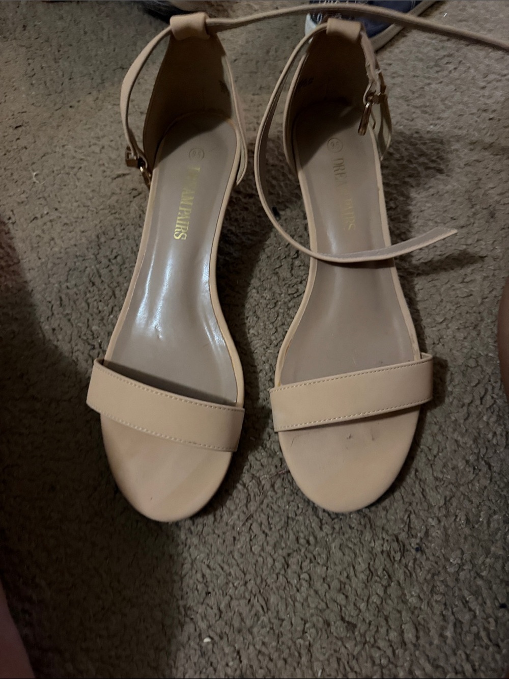 Franco Sarto Beige Ankle-Strap Sandals
